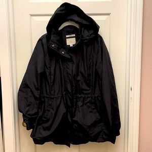 XL black raincoat, A New Day